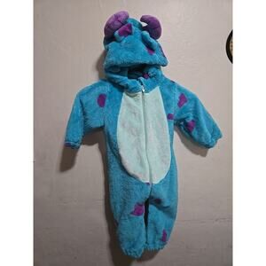 Monsters Inc Sully Sullivan Blue Purple Hooded Pajama Costume Toddler 4 Year Old